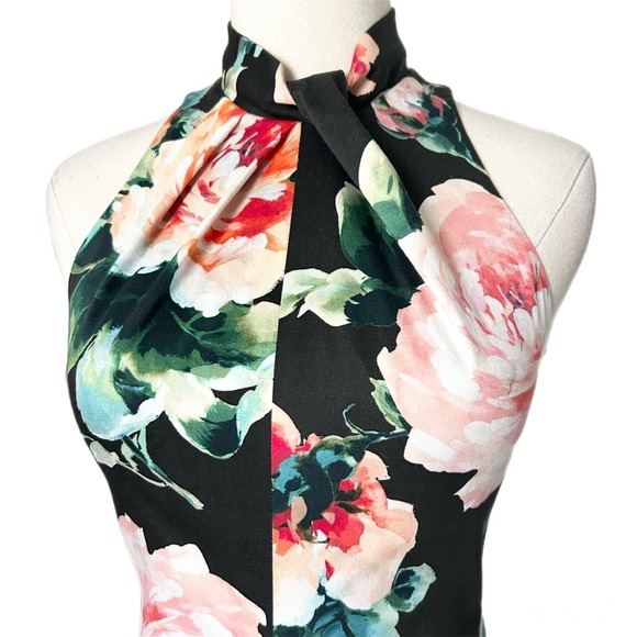 NEW Black Halo Zana Sheath Mini Dress in Black Dark Romance Floral Size 2 - Picture 2 of 7